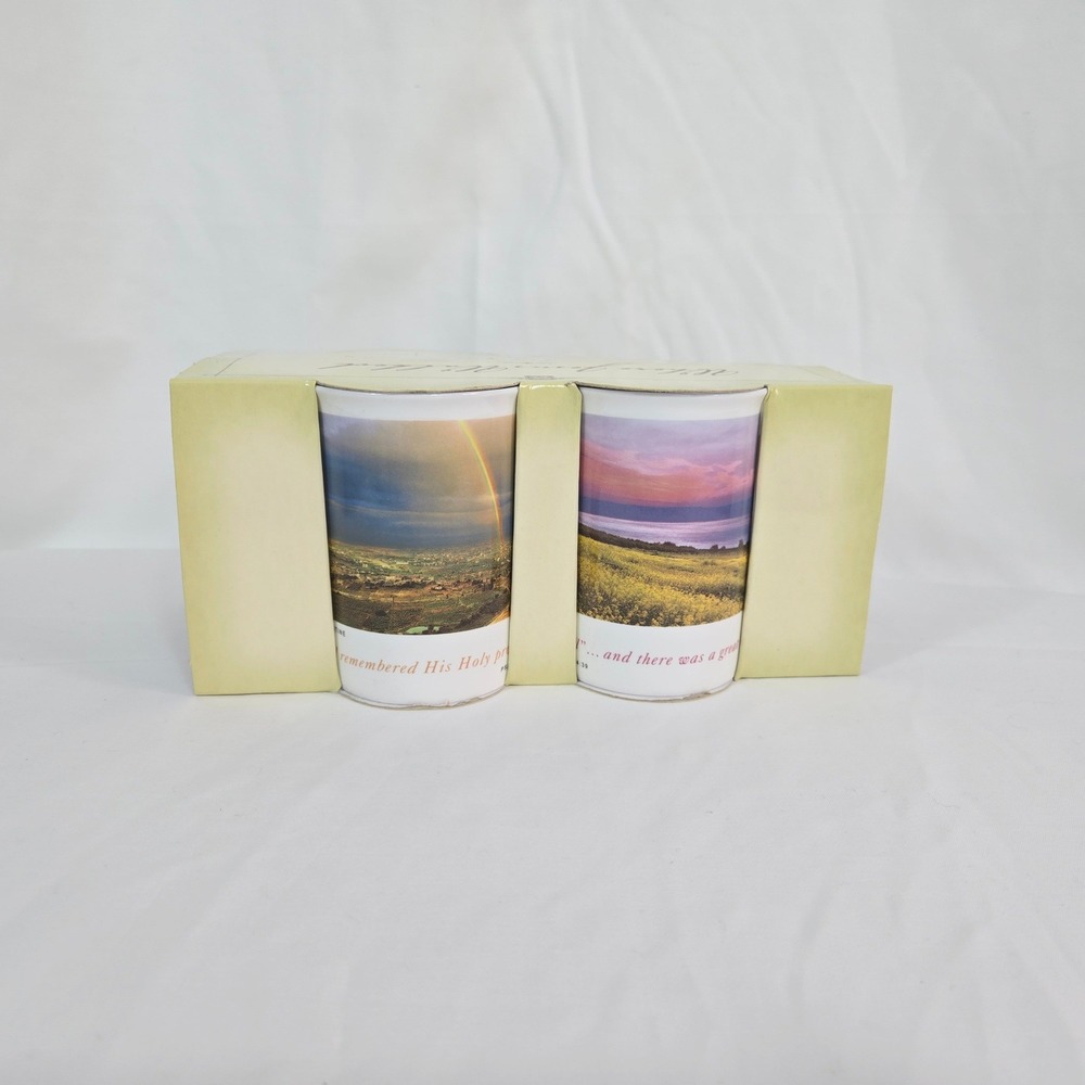 Ken Duncan Hour of Power Bone China 4 Piece Coffee Mug‎ Religious Quotes NEW Vtg